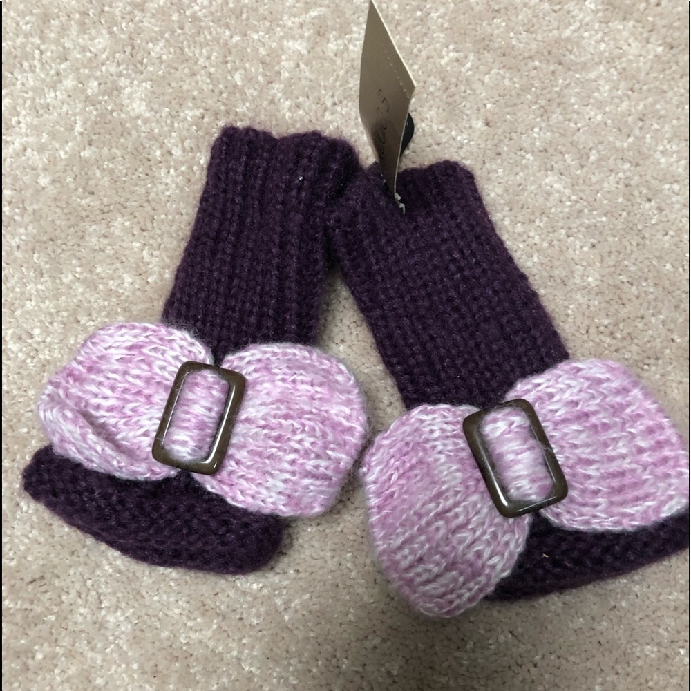 New Purple Bow Hand Warmer  Mittens- No fingers